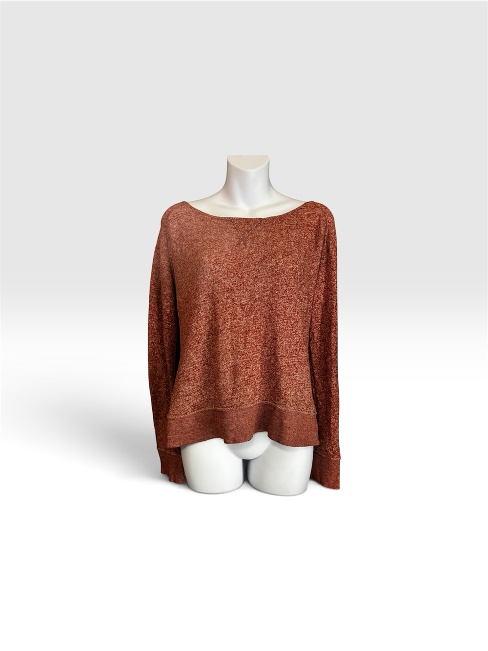Cute Comfy Boatneck Sweater Rust